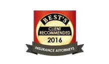 Best's | Client Recommended 2016 | Insurance Attorneys